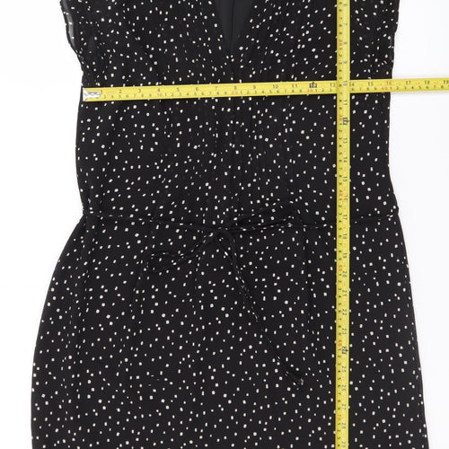 H&M Women's Black Polka Dot Shift Dress Size 8 Short Length