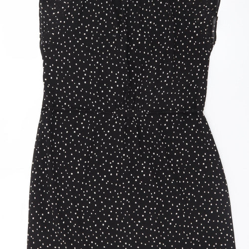 H&M Women's Black Polka Dot Shift Dress Size 8 Short Length