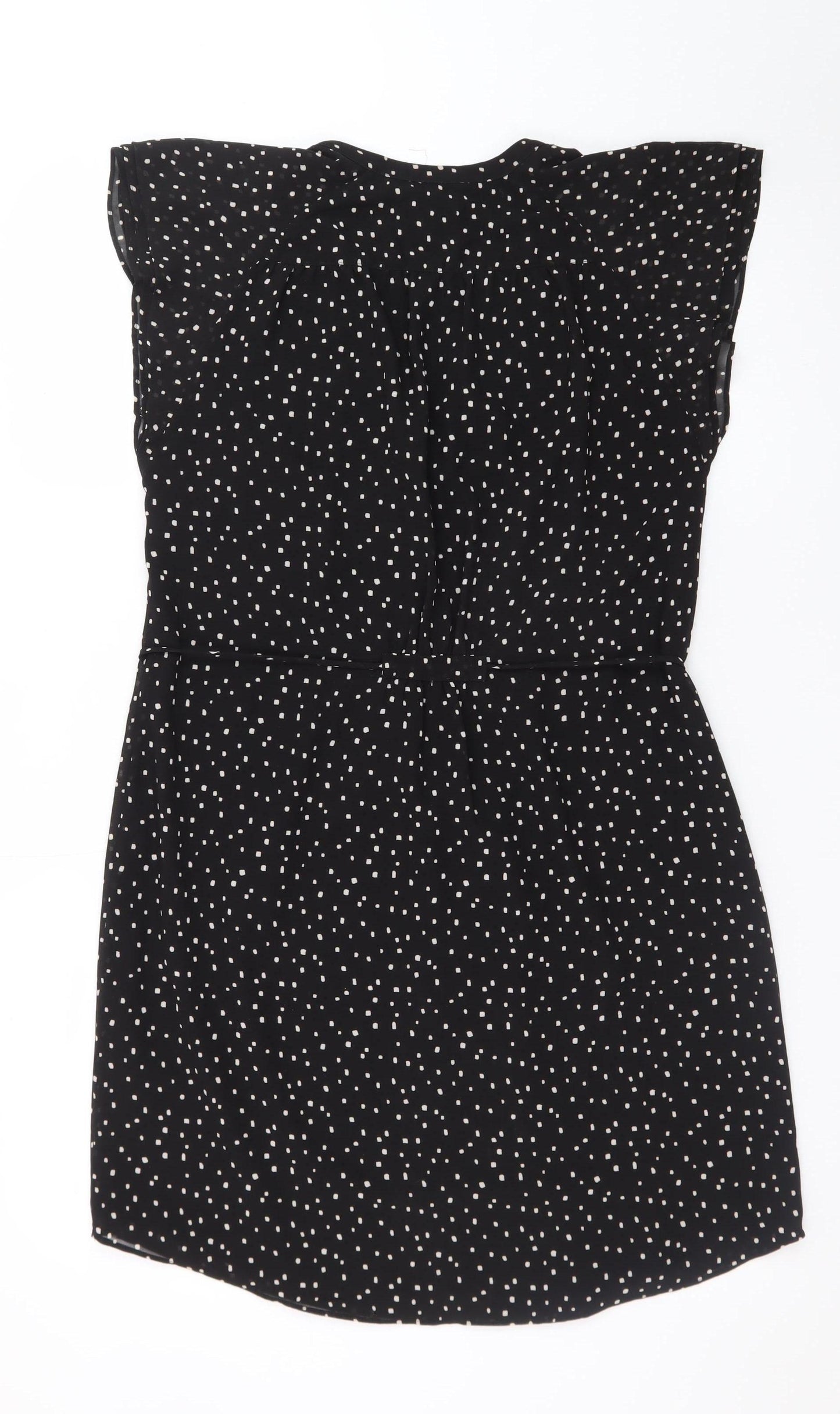 H&M Women's Black Polka Dot Shift Dress Size 8 Short Length