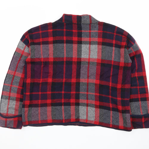 Warehouse Women’s Red Checked Wool Blend Pullover Jumper Size 8