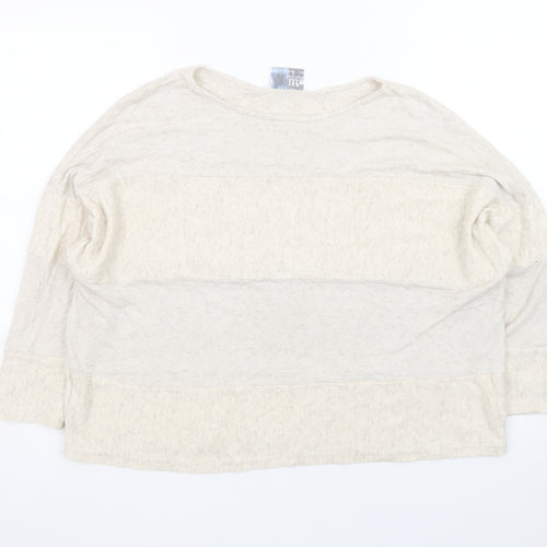 Onelife Women’s Beige Cotton Relaxed Fit Long Sleeve Top S