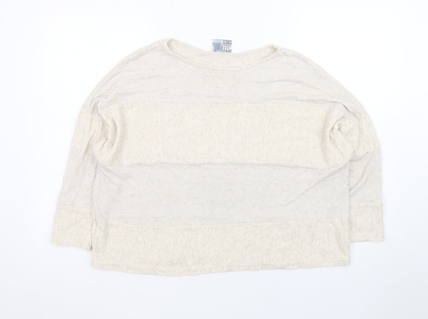 Onelife Women’s Beige Cotton Relaxed Fit Long Sleeve Top S