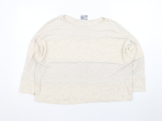 Onelife Women’s Beige Cotton Relaxed Fit Long Sleeve Top S