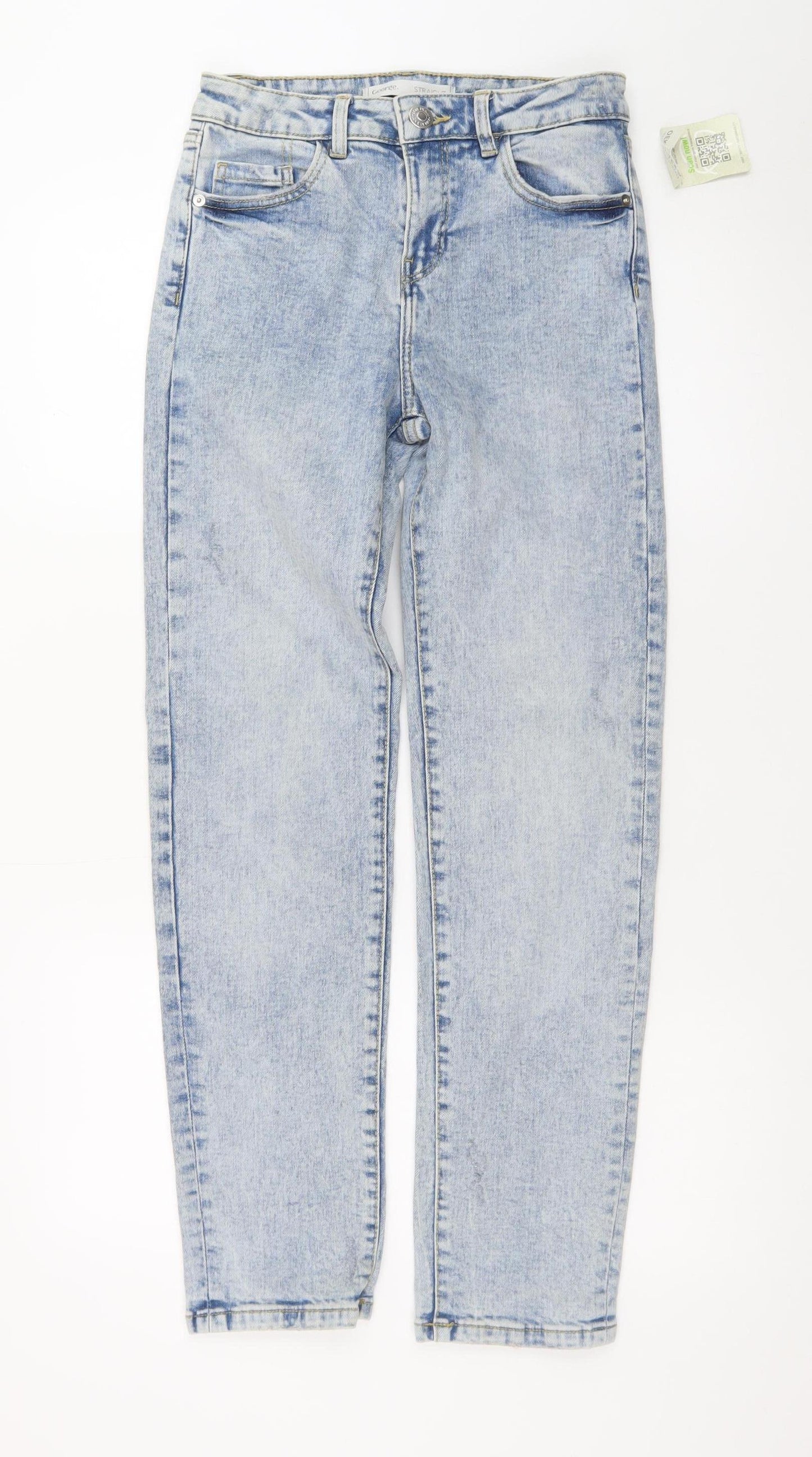 George Women’s Blue Acid Wash High Rise Mom Jeans Size 10