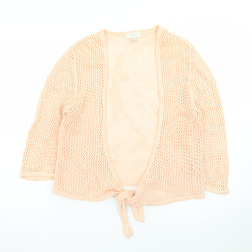 Christopher & Banks Women's Pink Knit Tie Front Cardigan M
