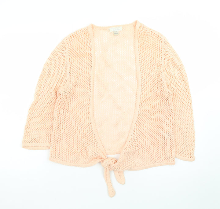 Christopher & Banks Women's Pink Knit Tie Front Cardigan M