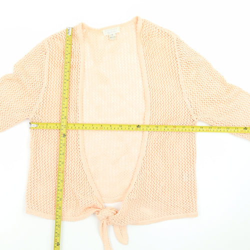 Christopher & Banks Women's Pink Knit Tie Front Cardigan M