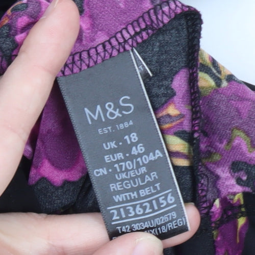 Marks and Spencer Women’s Multicoloured Wrap Dress Size 18