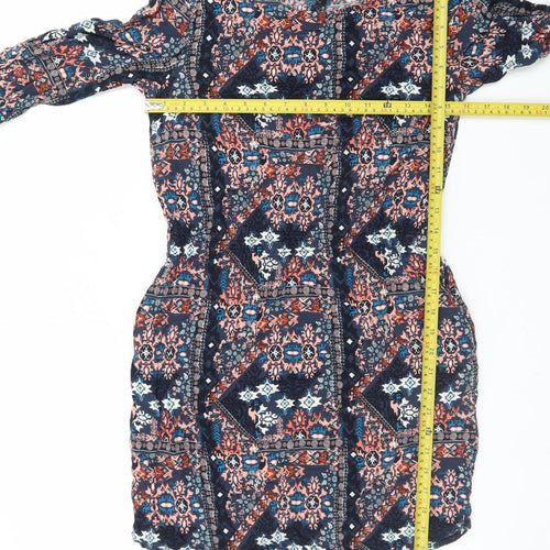 H&M Divided Womens Multicoloured Size 8 Boho Bodycon Dress