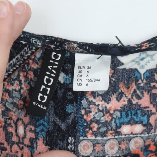 H&M Divided Womens Multicoloured Size 8 Boho Bodycon Dress