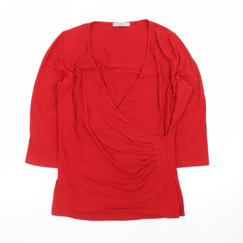 Marks and Spencer Women’s Red Wrap Jersey Blouse UK 14