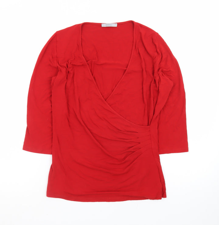 Marks and Spencer Women’s Red Wrap Jersey Blouse UK 14