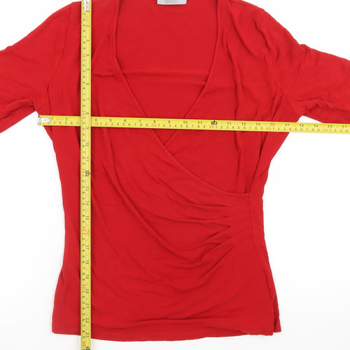 Marks and Spencer Women’s Red Wrap Jersey Blouse UK 14