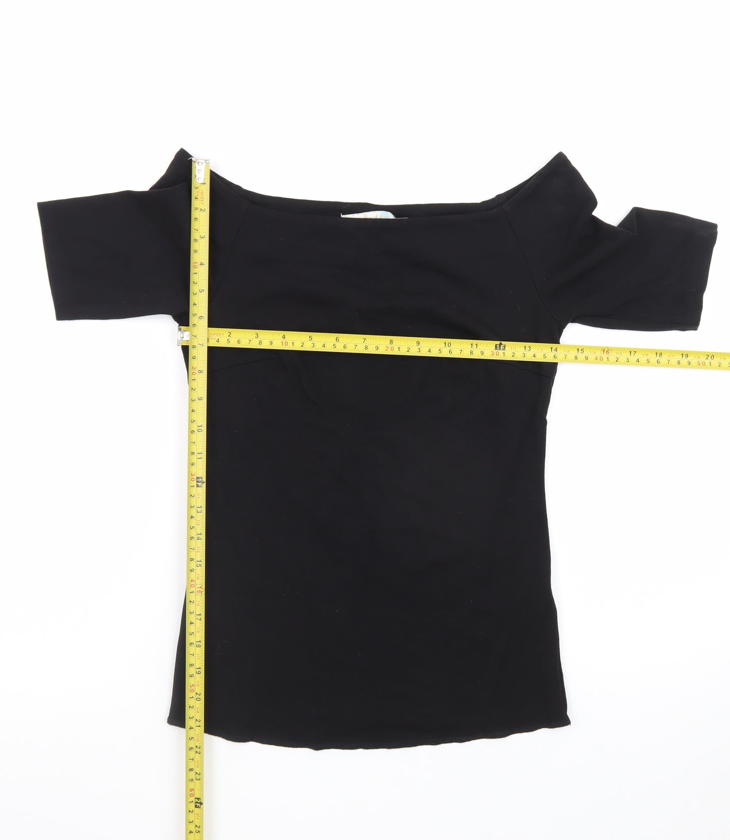 Boden Women's Black Off Shoulder Stretch Cotton Blouse UK 8