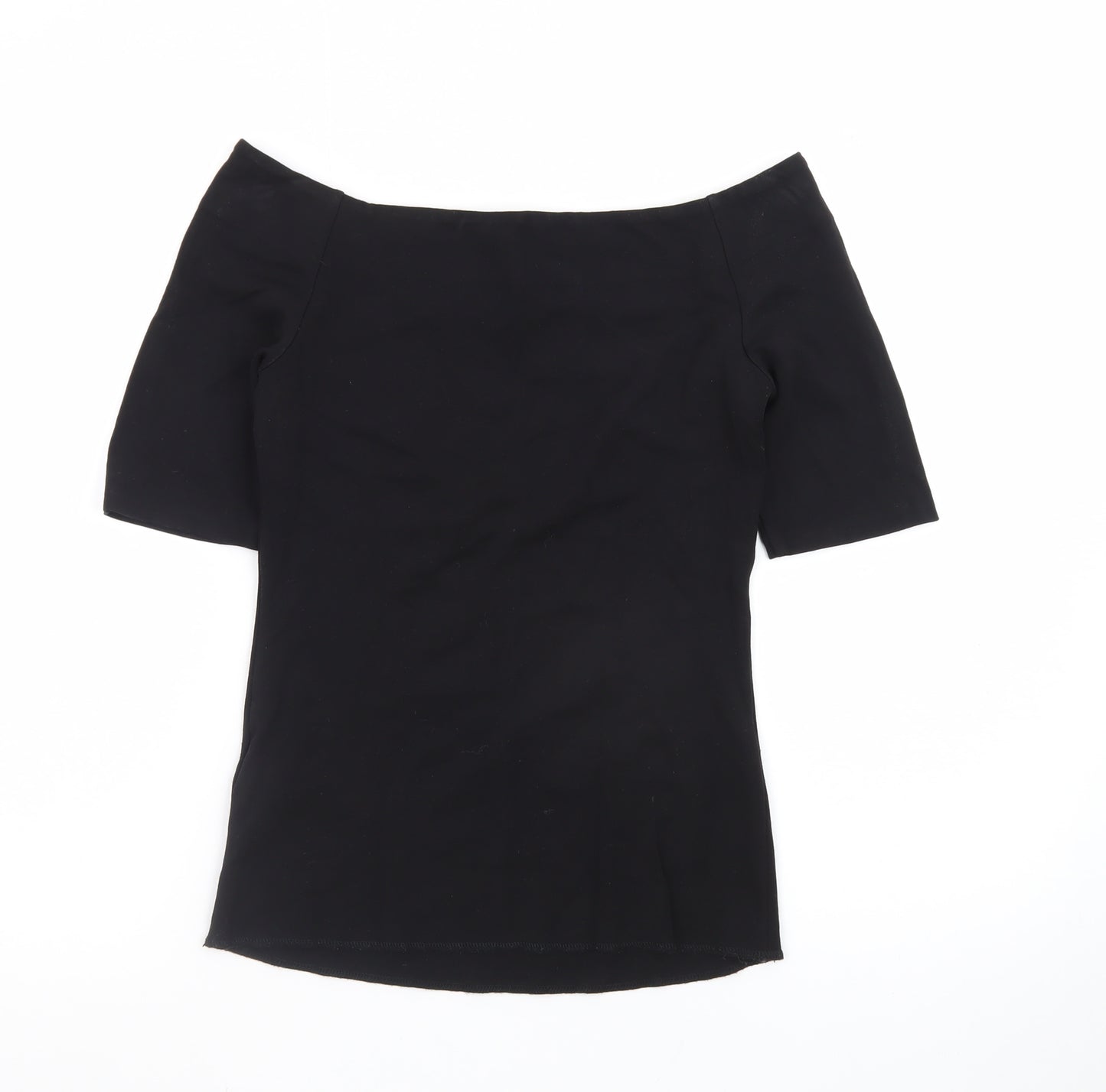 Boden Women's Black Off Shoulder Stretch Cotton Blouse UK 8