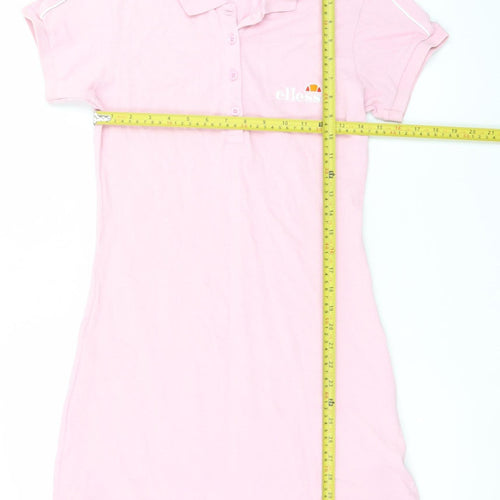 Ellesse Women's Pink Cotton Polo Shirt Dress UK 8 Casual Sportswear