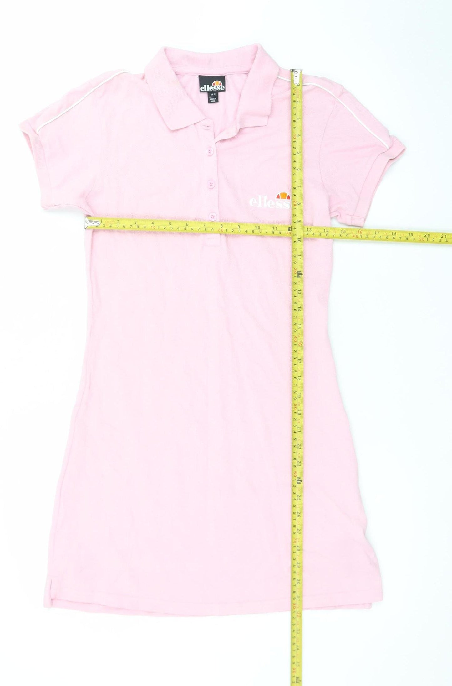 Ellesse Women's Pink Cotton Polo Shirt Dress UK 8 Casual Sportswear
