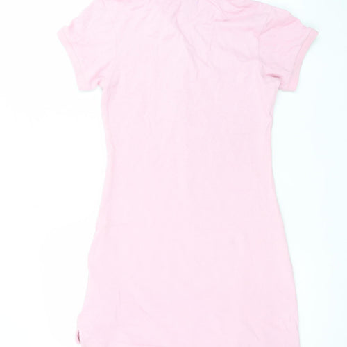 Ellesse Women's Pink Cotton Polo Shirt Dress UK 8 Casual Sportswear