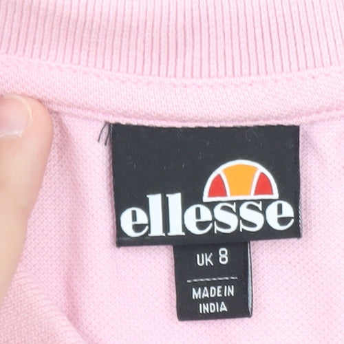 Ellesse Women's Pink Cotton Polo Shirt Dress UK 8 Casual Sportswear