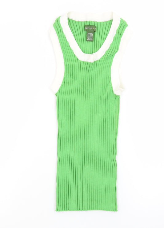Mountain Lake Women Green Knit Sleeveless Tank Top Size L