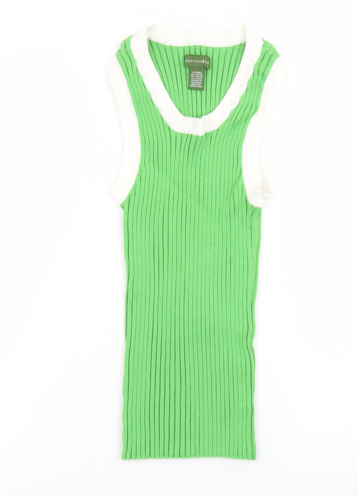 Mountain Lake Women Green Knit Sleeveless Tank Top Size L