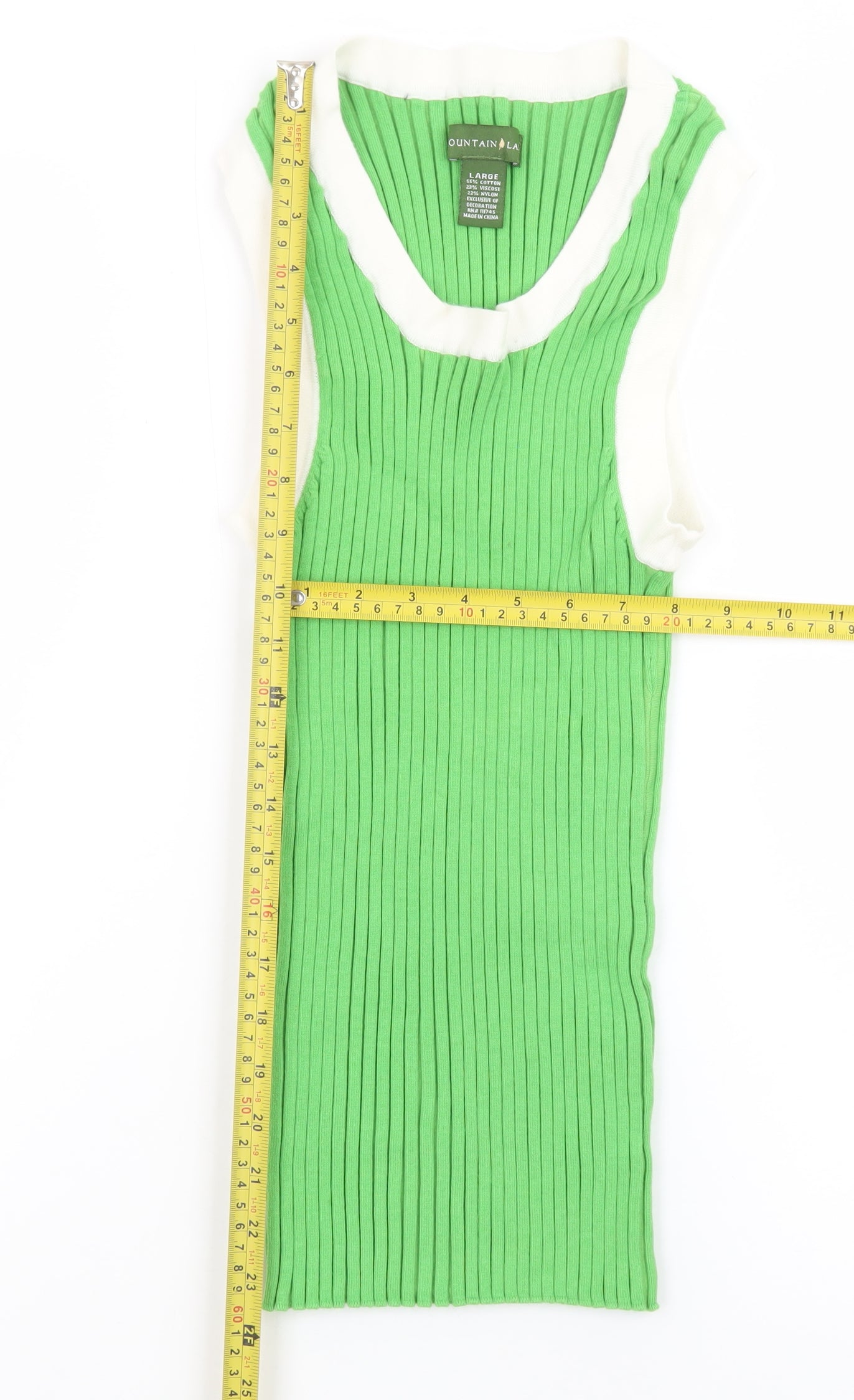 Mountain Lake Women Green Knit Sleeveless Tank Top Size L