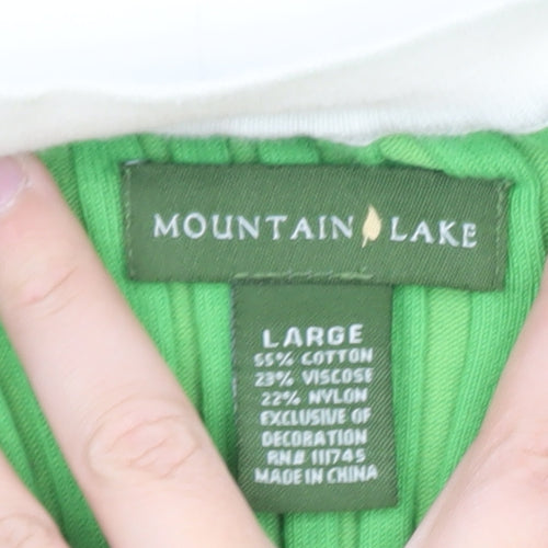 Mountain Lake Women Green Knit Sleeveless Tank Top Size L