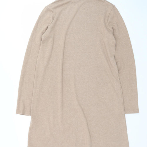 Zara Women Beige Knit Roll Neck Shift Dress Size 12