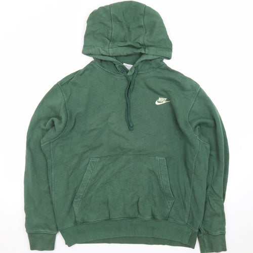 Nike Men's Green Pullover Hoodie Medium Logo Sportswear