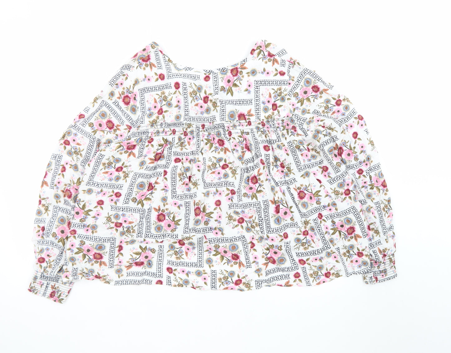 Marks and Spencer Women's Multicoloured Floral Bohemian Blouse Size 18