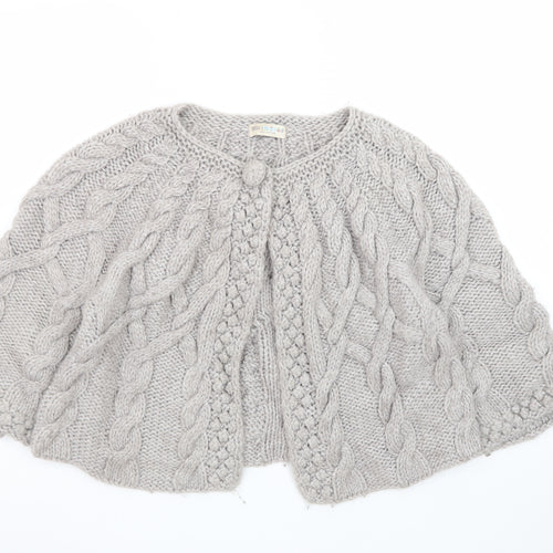 Marks and Spencer Women’s Grey Chunky-Knit Cape Jumper Size 16