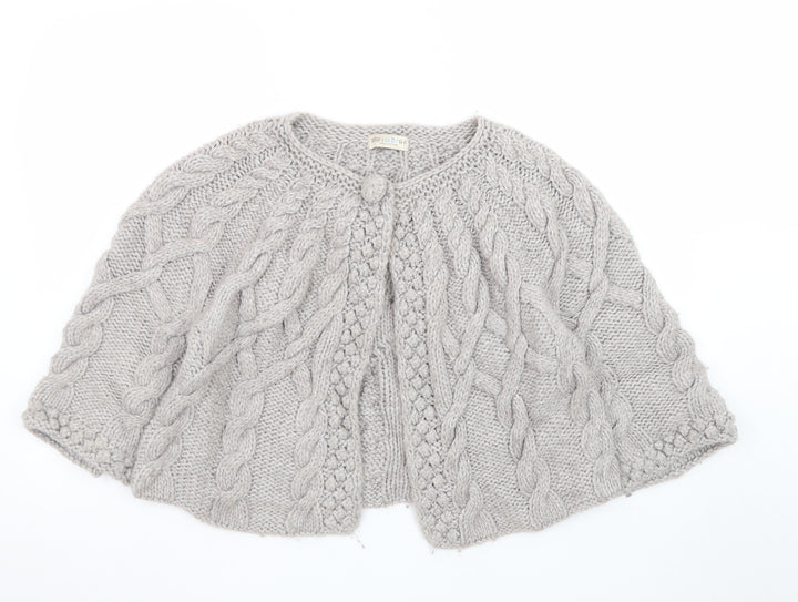 Marks and Spencer Women’s Grey Chunky-Knit Cape Jumper Size 16