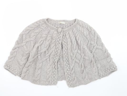 Marks and Spencer Women’s Grey Chunky-Knit Cape Jumper Size 16