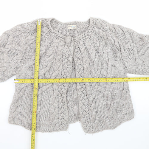 Marks and Spencer Women’s Grey Chunky-Knit Cape Jumper Size 16