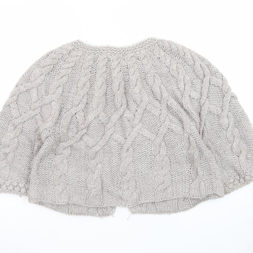 Marks and Spencer Women’s Grey Chunky-Knit Cape Jumper Size 16