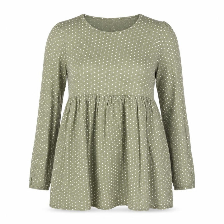 Boohoo Women's Green Polka Dot Long Sleeve Smocked Dress Size 10