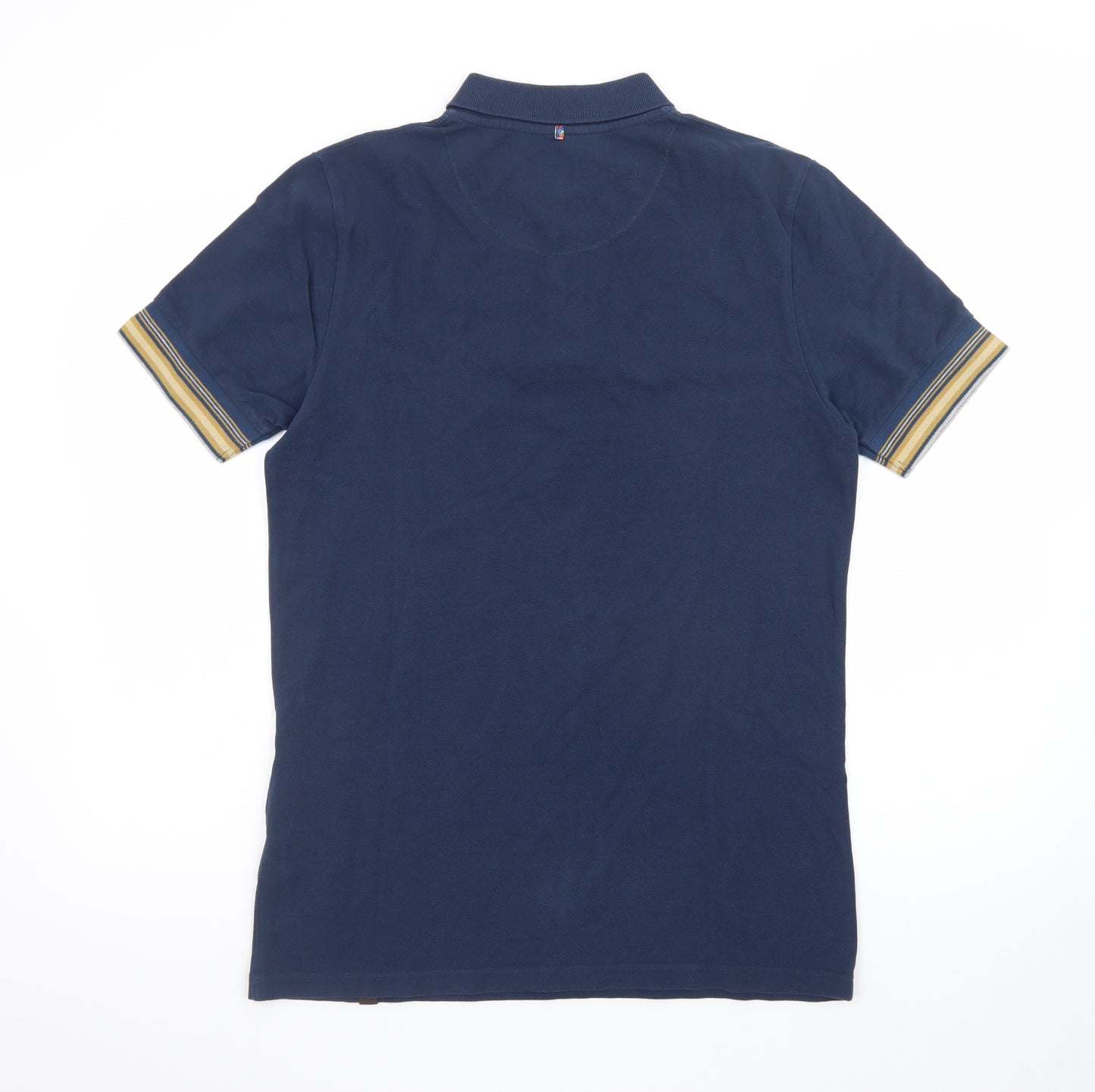 Pretty Green Men's Blue Cotton Short Sleeve Polo Shirt Size S