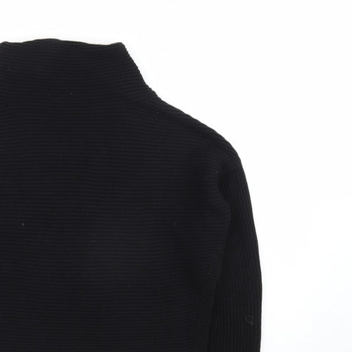 AllSaints Men's Black XS Roll Neck Ribbed Knit Pullover Jumper