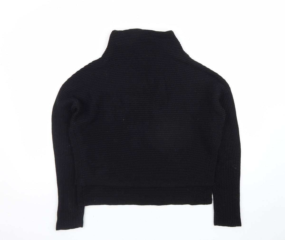 AllSaints Men's Black XS Roll Neck Ribbed Knit Pullover Jumper