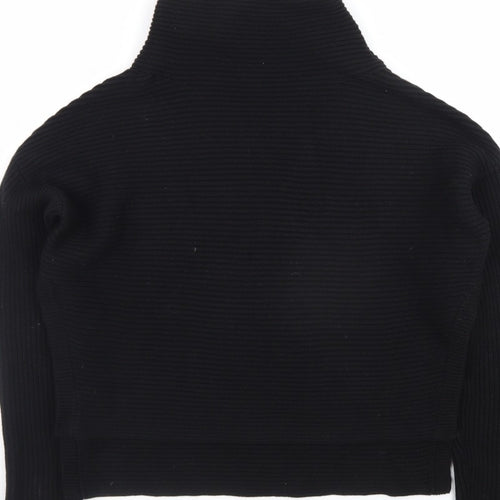 AllSaints Men's Black XS Roll Neck Ribbed Knit Pullover Jumper