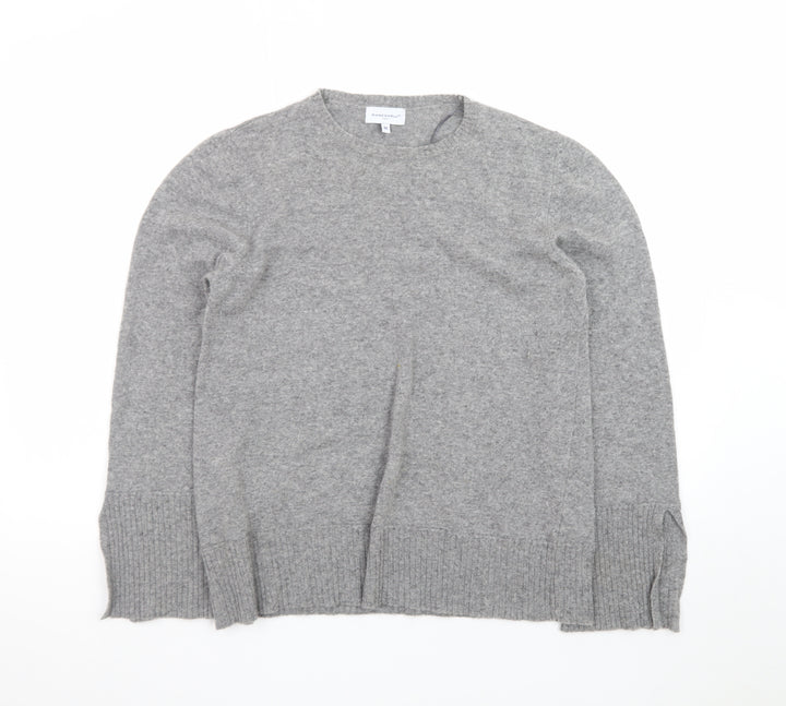 Bianco & Blu Womens Grey Wool Blend Crew Neck Pullover Jumper M