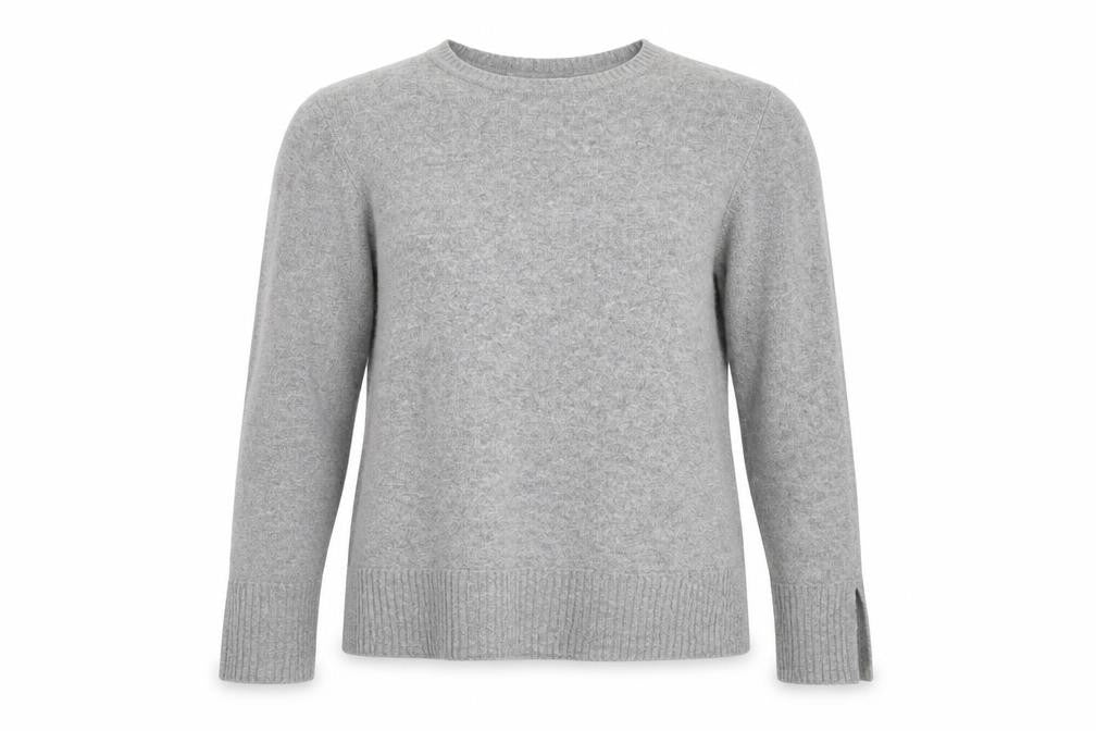 Front view of Bianco & Blu women’s grey wool blend crew neck jumper m