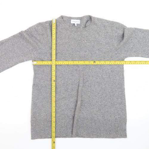 Bianco & Blu Womens Grey Wool Blend Crew Neck Pullover Jumper M