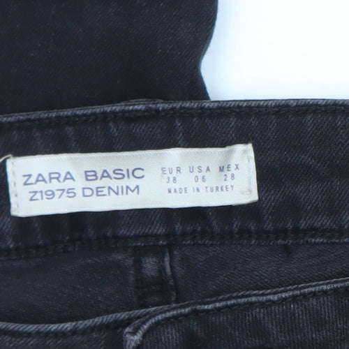 Zara Women Black Skinny Distressed Z1975 Denim Jeans Size 10