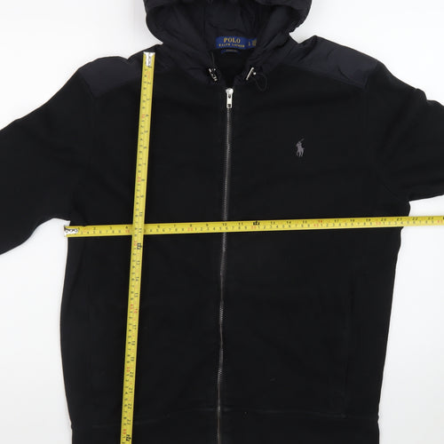 Polo Ralph Lauren Men's Black L Hooded Full Zip Estate Rib Jacket