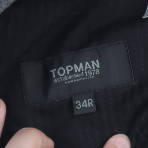 Topman Men's Grey Slim Fit Dress Pants 34R Formal Trousers