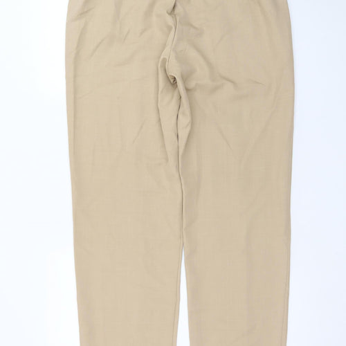 Marks and Spencer Women Beige Straight Leg Trousers Size 14