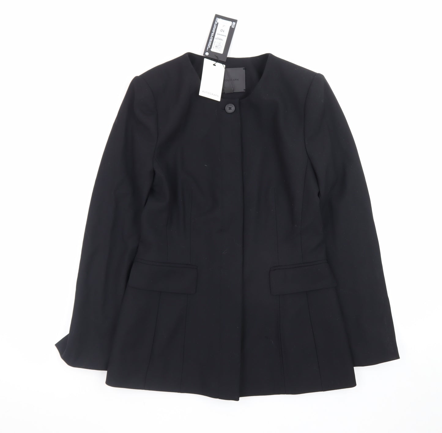 Marks and Spencer Women’s Black Size 10 Tailored One-Button Blazer