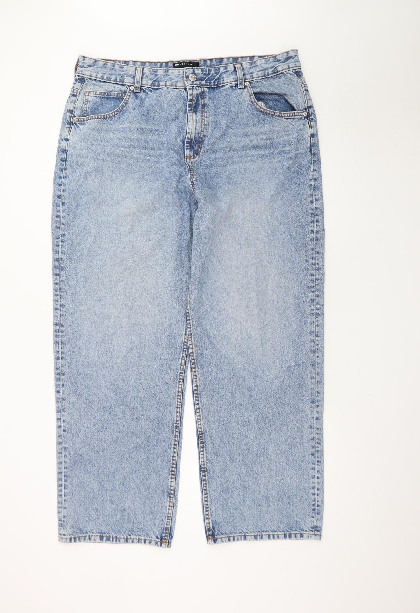 ASOS DESIGN Women's Blue Straight Leg Jeans Size 14 Regular Denim