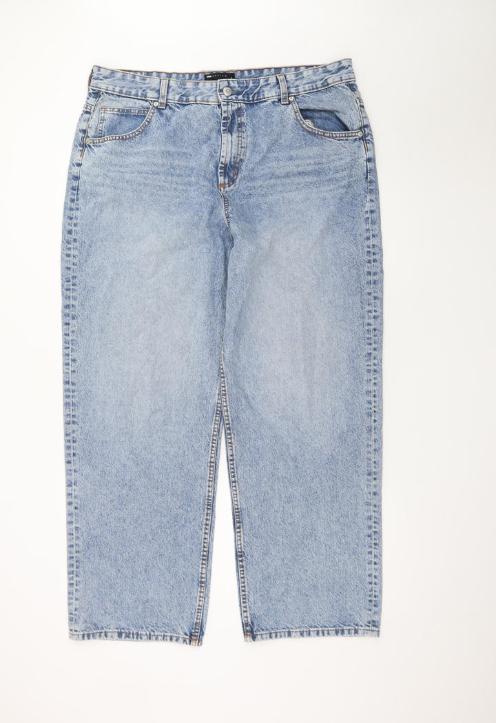 ASOS DESIGN Women's Blue Straight Leg Jeans Size 14 Regular Denim